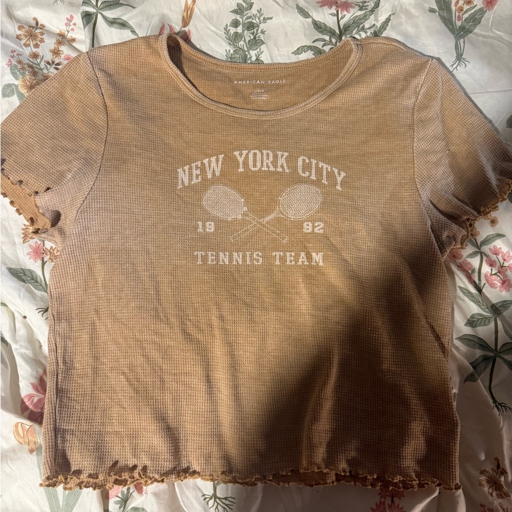American Eagle Outfitters Tan Crop Top